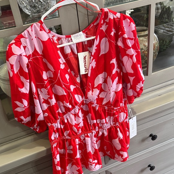 Sienna Sky Tops - Sienna Sky Red Floral Women's Top